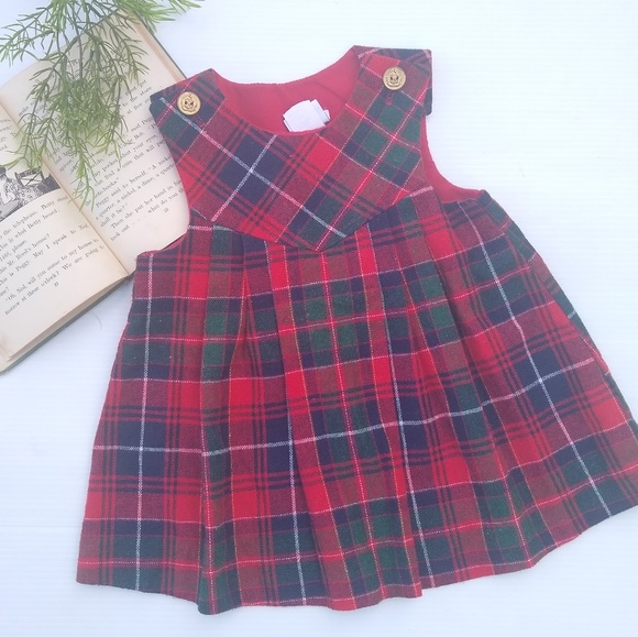 baby girl tartan christmas dress